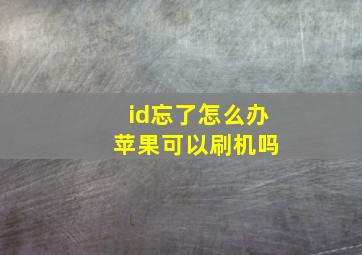 id忘了怎么办 苹果可以刷机吗